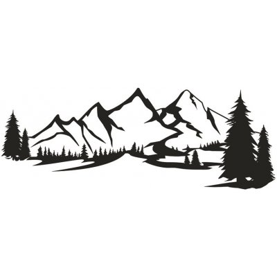 Samolepicí dekorace na zeď černé hory 15505 Samolepka na stěnu Room Decor 32 x 60 cm – Hledejceny.cz