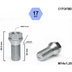 Kolový šroub M14x1,25x24 kuželový s krátkou hlavou, klíč 17, C17F24TBEI, výška 40,5 mm