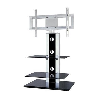 PRIME Falcon Black Square Glass and Metal Flat Panel Stand GDST/SW2000BS