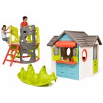 Smoby Set domeček se zahradní restaurací Chef House DeLuxe a prolézačka se skluzavkou a žebříkem a oboustranná houpačka – Zboží Dáma