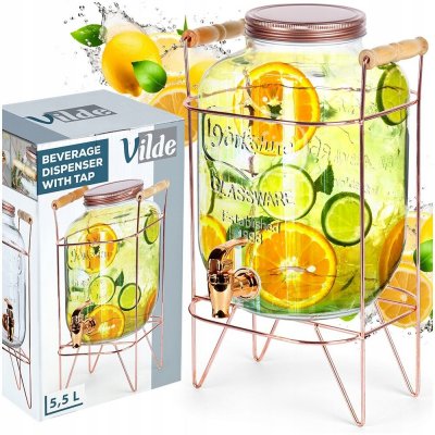 Vilde Džbán skleněný 5,5 l bezbarvý zlatý industriální vintage – Zbozi.Blesk.cz