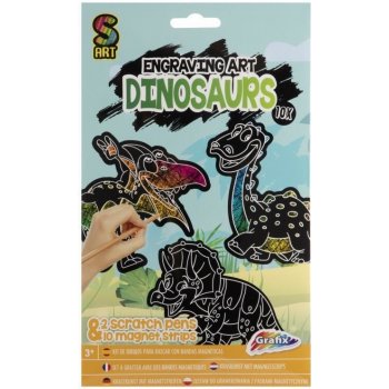 Škrabací obrázky s magnetky dinosauři