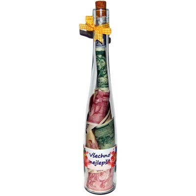 Láhev s penězi Všechno nejlepší – Sleviste.cz