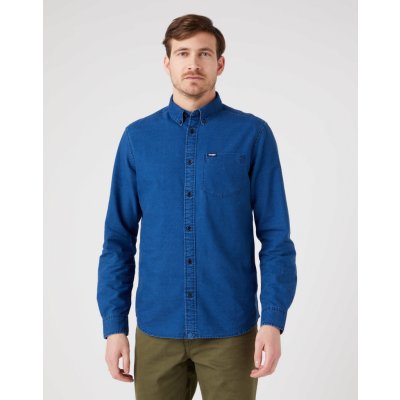 Wrangler pánská košile W5B1BMX1E button down shirt dark indigo – Zbozi.Blesk.cz