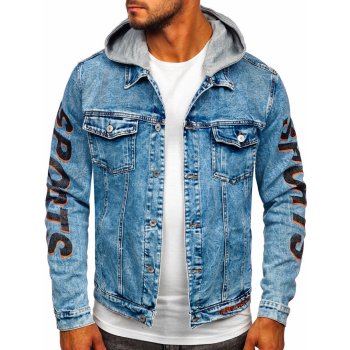 Bolf pánská džínová bunda s kapucí HY959 tmavě modrá