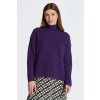 Dámský svetr a pulovr Gant svetr WOOL RIBBED STAND COLLAR fialová