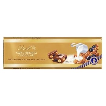 Lindt Swiss Premium mléčná s lískovými oříšky 300 g