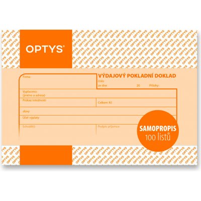 Optys 1083 Výdajový pokladní doklad A6 samopropisovací 100 listů – Hledejceny.cz