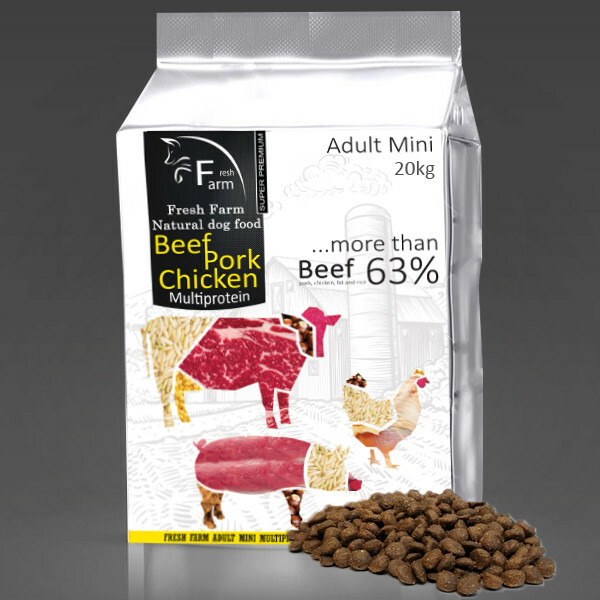 Fresh Farm Adult Mini Multiprotein Hovězí Vepřové a Kuřecí 15 kg