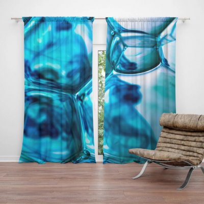 Sablio Závěs Modré bubliny: 2ks 140x250cm – Hledejceny.cz