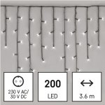 Emos D4CC01 200 LED rampouchy 3,6 m venkovní i vnitřní studená bílá programy – Hledejceny.cz