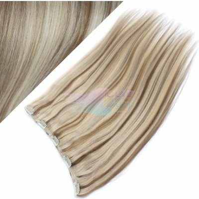 Clip in rychlopás 40cm 100% lidské vlasy - platina/světle hnědá #60/16 – Hledejceny.cz