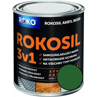 Rokosil 3v1 akryl RK 300 5300 zelená střední 0,6L – Sleviste.cz