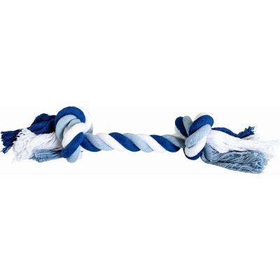 HipHop Dog Bavlněný přetahovací uzel modrobílý 25 cm – Zboží Mobilmania