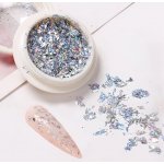 nail art dekorace zlaté a střibrné třpytivé vločky nepravidelné flitry z hliníkové fólie 2 – Hledejceny.cz
