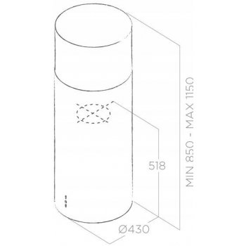 ELICA TUBE PRO ISLAND BL MAT/A/43