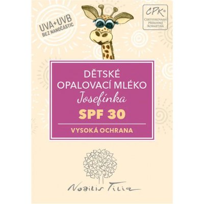 Nobilis Tilia dětské opalovací mléko Josefínka SPF30 3 ml