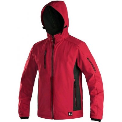 Canis CXS Pánská softshellová bunda s reflexními prvky červená/černá