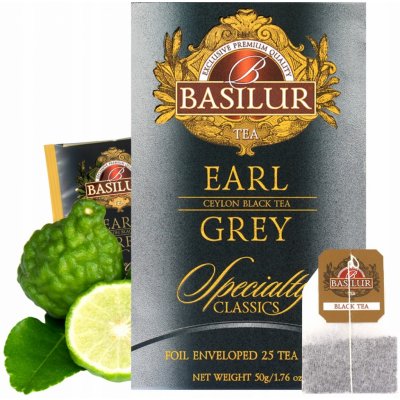 Basilur cejlonský černý čaj Earl Grey s bergamotem porcovaný s přebalem 25 x 2 g – Zboží Mobilmania