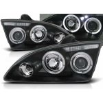 PŘEDNÍ SVĚTLOMETY, SVĚTLA, LAMPY FORD FOCUS, 2005-2008, ANGEL EYES, ČERNÉ BLACK