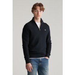 Gant Cotton Textured Half Zip black