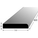 Dveřní práh s rádiusem - R BK 600x150