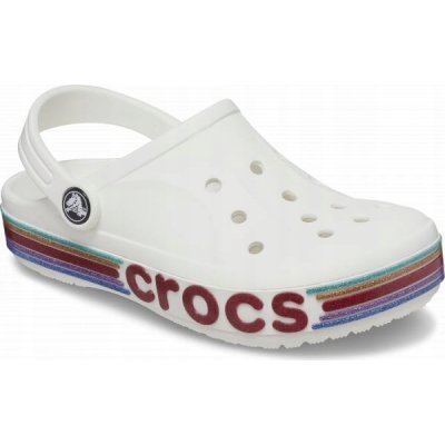 Crocs Boty Bayaband Rainbow Glitter Clog Kids White – Zboží Mobilmania