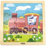 Viga Toys Handy Wooden Puzzle Parní vlak 9 prvků – Hledejceny.cz