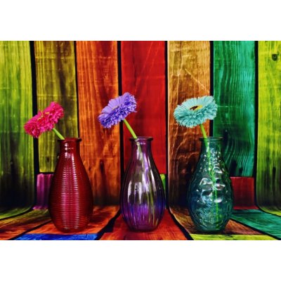 Grafika Barevné vázy s květinami 500 dílků