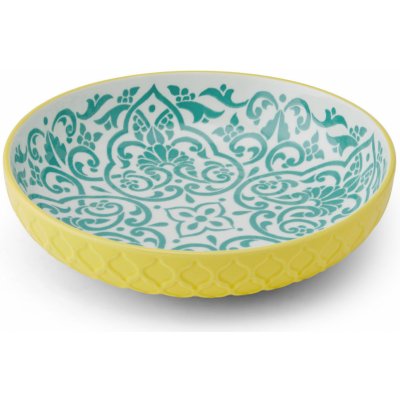 Mikasa Kameninová miska Coupe se žluto-modrým geometrickým vzorem 21 cm MKPBOWLS41 – Zboží Dáma