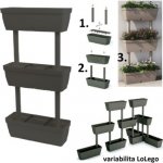 ArtPlast Vertikální květináč 3-vrstvý 50 cm antracit – Sleviste.cz