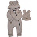 Kazum Oteplený dětský overal bez šlapek s kapucí čepička 2D cappuccino – Zboží Dáma