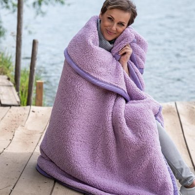 decoDoma Beránková deka Sandra fialová 140x200 – Zboží Dáma