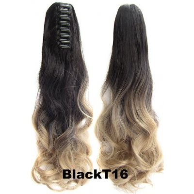 Girlshow Culík, cop na skřipci - vlnitý 55 cm - Ombre styl odstín Black T 16 – Hledejceny.cz