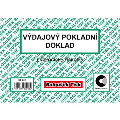 Baloušek Tisk PT040 Výdajový pokladní doklad JÚ