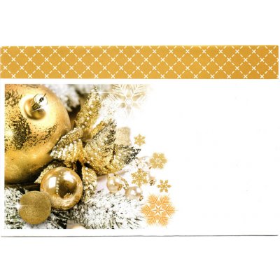 Aria Vánoční obálky 177 x 120 mm - Zlaté ozdoby OB105 – Zboží Dáma