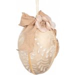 Béžové závěsné vajíčko s výšivkou a mašlí Fancy Ø 11*17 cm – Hledejceny.cz