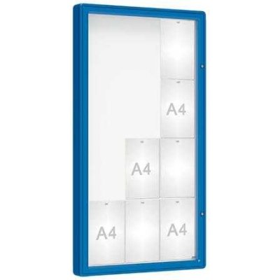 PROCITY Venkovní vitrína model 2000, 12 x A4, sklo, modrá | Zboží Auto