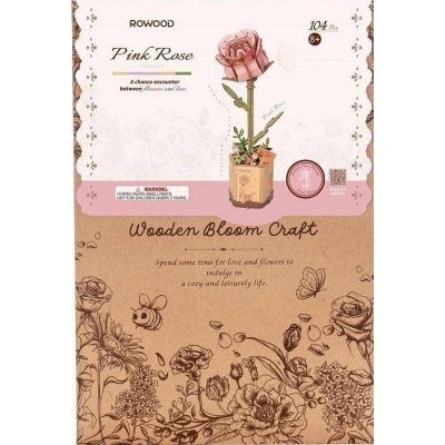 ROBOTIME Rowood 3D dřevěné puzzle Růžová růže 104 ks – Hledejceny.cz