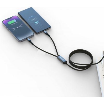Swissten 72501201 2v1 USB-C na 2× USB-C 1,5m černý – Hledejceny.cz