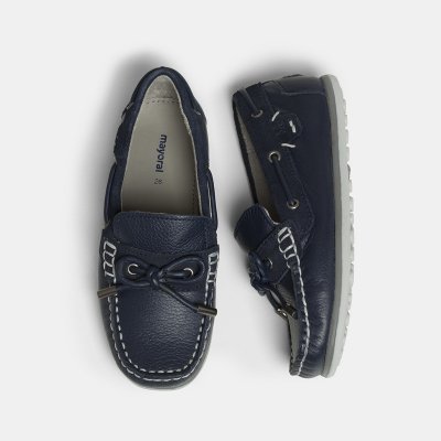 Mayoral Mokasíny kožené tmavě modré MINI – Zboží Mobilmania