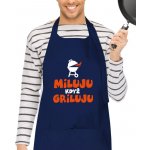 Kariban Grilovací zástěra Miluju když griluju Tmavě modrá – Hledejceny.cz