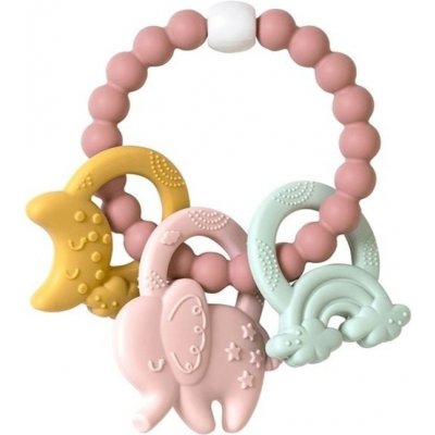 Saro Baby silikon kousátko Ele Fun Pink – Hledejceny.cz