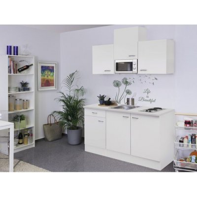 Flex Well rovná kuchyňská linka se spotřebiči Wito 150,5 cm barva čela matně bílá barva korpusu bílá – Hledejceny.cz