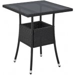 Juskys Ratanový čtvercový stůl Yoro 60 cm černý – Hledejceny.cz