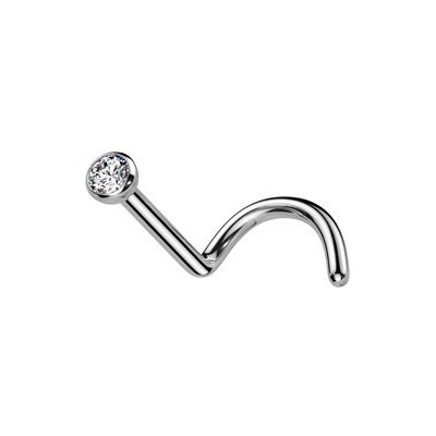 Šperky4U piercing do nosu titan čirý kamínek TIT1025-C