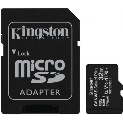 Kingston Paměťová karta microSDHC 32GB UHS-I U1 SDCS/32GB Canvas Select Plus, samostatně