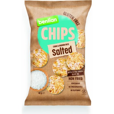 Benlian Rice Chips chipsy z kukuřice a hnědé rýže s mořskou solí 60 g – Zboží Dáma