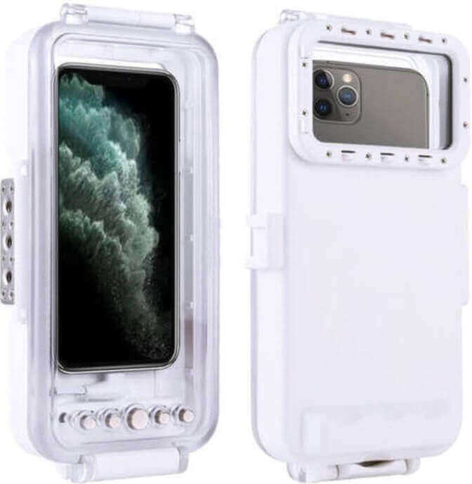 Pouzdro SES Profesionální vodotěsné šnorchlování a potápění až do 40m iPhone 14 Pro - bílé