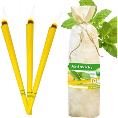 Hoxi Ušné svíčky v plátěném pytlíku meduňka 10 ks – Zboží Dáma